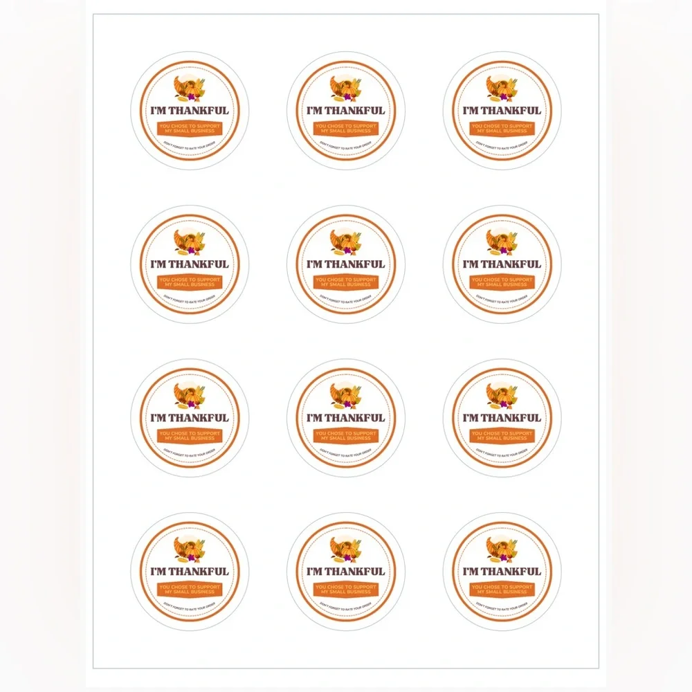 24CT Thanksgiving Small Business Sticker - Picture 2 of 2